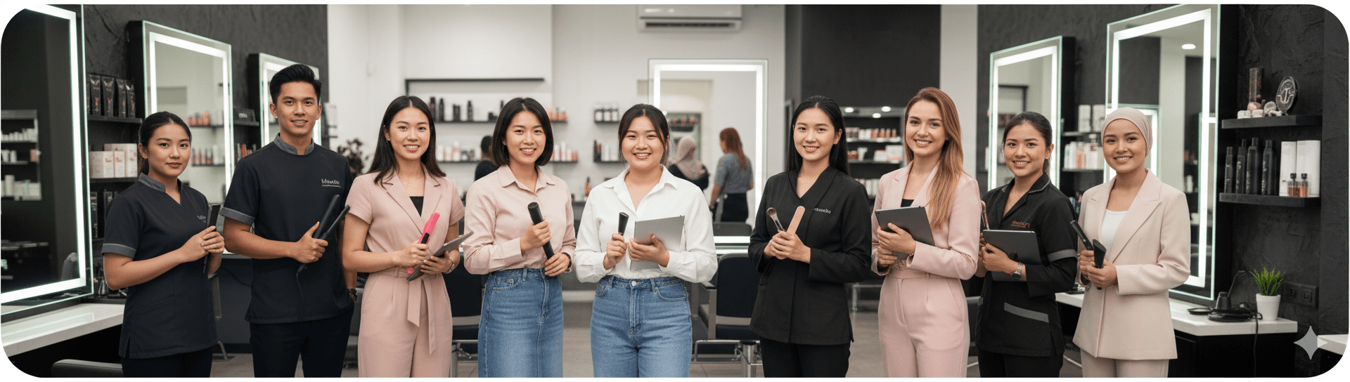 Efficient checkout at a hair salon counter